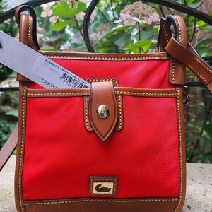 Dooney and Bourke Red Wayfarer Letter Carrier  Crossbody New